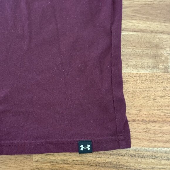 Under Armour Project Rock Shirt Mens Sz M Burgundy Hardest Worker Gym Fitness - Picture 6 of 12